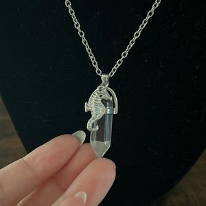 Seahorse Silver Necklace Beach Coastal Texas Stone Jewelry